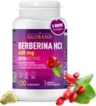 GLORAND Berberina 5 in 1, 120 Cps Vegane Con Cannella, Caffè Verde, Momordica, Zenzero, Cromo, Per Il Controllo Della Glicemia E Del Diabete, Integratore Metabolico E Tonico