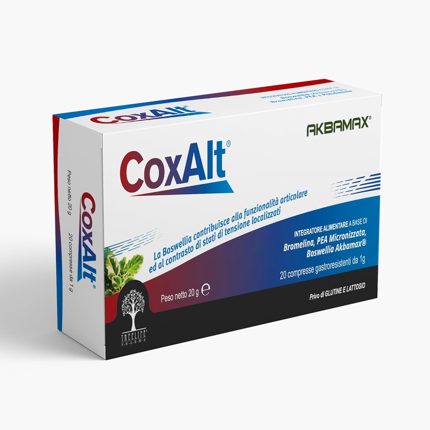 CoxAlt – Integratore alimentare per il benessere osteoarticolare a base di Bromelina, Boswellia Akbamax®, PEA Micronizzata – 20 compresse gastroresistenti da 1g