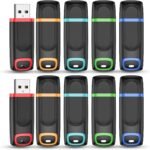 Vansuny 10 Pezzi Chiavetta USB 2.0 8GB, Penna USB 8 GB con Indicatore LED, Pen Drive 8 Giga con Cappuccio Protettivo, Memoria USB 2.0 per PC/Laptop/Notebook