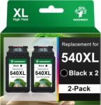 GREENSKY Cartucce 540 XL Compatibili per Cartucce Canon 540 XL PG-540 per Canon 540 per Canon Pixma MG3650s MG3650 TS5150 TS5151 MG3550 MX475 MX355 MX515 MG2550 MG4250 (2 Nero)
