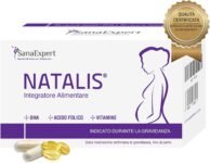 SanaExpert Natalis – Integratore Alimentare per la Gravidanza – Con Acido Folico, Ferro, DHA, Vitamine e Nutrienti Essenziali – 90 Capsule