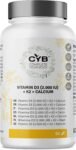 CYB | Vitamina D Integratore Vitamine D3 K2 2000 UI 50µg – Vitamina K2 80µg – Calcio 500mg – 90 Compresse per 3 Mesi – Vitamine – Integratore Multivitaminico Quotidiano – Prodotto Vegetariano