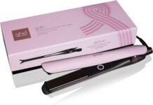 ghd Gold Edizione limitata – Piastra per capelli Rosa Sorbetto con pochette e tappetino termoresistente in abbinata – (Spina EU)