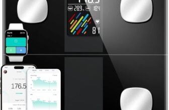 Bilancia Pesapersone Digitale Runstar, Bilancia Smart Peso Corporeo/Percentuale Grasso, Ampio Display BMI, FC, Analizza 15 Dati Composizione Corporea, Analyzer Sync Fitness App, 400lb