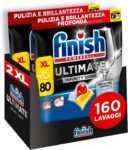 Finish Ultimate Infinity Shine Pastiglie Lavastoviglie, 160 Capsule Lavastoviglie al Limone, Pastiglie per Lavastoviglie contro lo Sporco e i Residui Incrostati