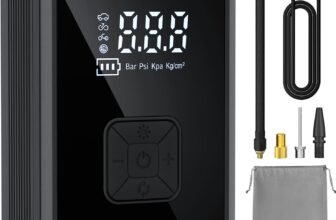 Oasser Mini Compressore Aria Portatile Auto, 150PSI (10,3Bar) Gonfia Auto Bici Portatile con Schermo LCD Digitale e Torcia LED per Auto/Moto/Bicicletta/Pallacanestro