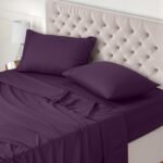 Utopia Bedding – Set Lenzuola Letto Matrimoniali 4 Pezzi 180×200 cm – Spazzolata Poliestre di Microfibra – Oeko-Tex Certificato – Lenzuolo con Angoli, Lenzuolo Piatto e 2 Federe 50×75, Porpora