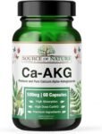 Source of Nature® | 500 mg Ca-AKG | 60 Capsule | Calcio Alfa-Chetoglutarato (CaAKG) Premium | 1000mg Ca AKG per dose | Senza additivi indesiderati | Marca della Danimarca | Testato da terze parti