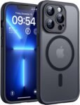 TOCOL Cover Magnetica per iPhone 13 Pro Max 6,7 Pollic, Compatibile con MagSafe, Protezione Fotocamera Integrata, Custodia Antiurto Traslucida Opaca, Nero