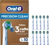Oral-B Testine Di Ricambio per Spazzolino Elettrico Oral B, 10 Testine Pro Precision Clean Bianche Autentiche, Confezione Adatta Alla Buca Delle Lettere