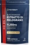 Estratto di Melograno Integratore 11250 mg | 120 Compresse Vegane | 4 Mesi di Scorta | 40% di Acido Ellagico | Pomegranate Extract Supplement | di Horbaach