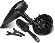 ghd Air Kit Phon Professionale, Include Asciugacapelli Effetto Anticrespo con Motore AC e Tecnologia a Ioni, Beccuccio, Diffusore, 2 Clips e Spazzola in Ceramica, per uno Styling da Salone