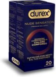 Durex Nude Sensation, Preservativi in Nitrile, Senza Lattice di Gomma Naturale, Ultra Sottili ed Extra Lubrificati, Maggiore Condivisione di Calore Corporeo, vestibilità Regular, 20 Profilattici