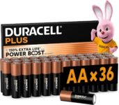 DURACELL Batterie Plus AA (Confezione da 36) – Batterie Alcaline da 1,5 V – Fino al 150% di durata extra con Attivi POWER BOOST– Affidabilità per i dispositivi di utilizzo quotidiano –MN1500