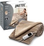Imetec CaldoPlaid Elegance, Plaid Riscaldabile, Morbida Coperta Elettrica, 180×140 cm, Tessuto Double Face, Risparmio Energetico, Tecnologia Adapto, Rapido Riscaldamento, 6 Temperature, Lavabile