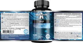 Piridossal-5-fosfato (P-5-P) 6 mg per porzione – 120 compresse vegane – Vitamina B6 – Fornitura per 480 dosi – Supporta le funzioni nervose e psicologiche – da Apollo’s Hegemony