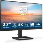 PHILIPS 27E1N1800AE – Monitor Ultra HD da 27 pollici, altoparlanti, altezza regolabile, HDR10 (3840×2160, 60 Hz, HDMI 2.0, DisplayPort 1.4) nero, 2023, altoparlante integrato