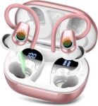 Cuffie Bluetooth Sport, 2025 Auricolari Bluetooth 5.3 con 4 ENC Cancellazione Rumore Mic, 50 Ore Cuffie Wireless HiFi Stereo, IP7 Impermeabili, Ricarica Rapida, Cuffiette Bluetooth per Running, Rosa