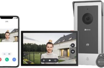 EZVIZ CP5 Videocitofono WiFi con Schermo Touch Screen a Colori da 7″, Visione Notturna 1080p e Audio Bidirezionale, Citofono con Sblocco Remoto, Dual Band, Design Sottile