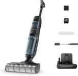 Rowenta X-Clean 5, Lavapavimenti Senza Fili, Aspira e Lava fino a 50 Minuti, Tecnologia Smart, Autopulizia e Asciugatura a 60°, con Assistente Vocale e Accessori Inclusi, Colore Nero Gama, GZ5555