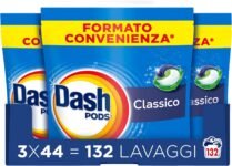 Dash Pods Detersivo In Capsule, 132 Lavaggi, Classico, Rimuove Le Macchie, Igienizza, Brillantezza Per I Capi