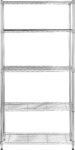 Amazon Basics Scaffaliera a 5 ripiani, altezza dei ripiani e piedini di livellamento regolabili, peso massimo 680 kg, Cromo, 36 D x 91 W x 183 H cm