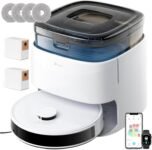 LEFANT M3 Robot Aspirapolvere Lavapavimenti con Mappatura, 12,000 Pa, Doppio Panno Rotante, Navigazione dToF, Evitamento PSD, Auto-Svuotamento, Stazione Base All-in-one, Asciugatura, WIFI/App/Alexa