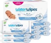 WaterWipes Sensitive+ Newborn & Baby Wipes, 540 Pezzi (9 Confezioni), Deterge, Cura, Protegge, 99,9% Acqua, Senza Profumo