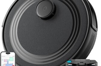 LEFANT M2S Robot Aspirapolvere Lavapavimenti Con Mappatura,10000Pa,240 Minuti,Navigazione Laser dTOF,Tecnologia di Evitamento Degli Ostacoli PSD,Pulizia Personalizzata,Zone Vietate,Nero