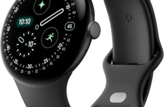 Google Pixel Watch 4 (45 mm) &ndash; Smartwatch Android con tracker per fitness e benessere, e assistente virtuale Gemini &ndash; Cassa in alluminio nero opaco &ndash; Cinturino sportivo nero ossidiana &ndash; LTE