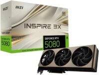 MSI NVIDIA GeForce RTX 5080 16G INSPIRE 3X OC GDDR7 256bit, scheda video con frequenza di boost fino a 2655 MHz, PCIe Gen 5, DLSS 4, 3 porte DP 2.1, 1 porta HDMI 2.1, pronta per SFF