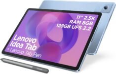 Lenovo Idea Tab Tablet – Display 11″ 2.5K (2560×1600) 90Hz, Processore Mediatek Dimenity 6300, RAM 8GB, Memoria 256GB, WiFi 5, Tablet Android 15, Tab Pen inclusa – Polar Blue