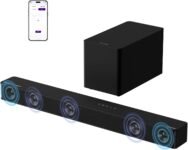 ULTIMEA 5.1ch Soundbar TV con Dolby Atmos, Impianto Audio Surround per Home Theater, Soundbar con Subwoofer per TV, 340W, Bassi Regolabili, APP, Bluetooth 5.4, Poseidon M60 Boom (Modello 2025)