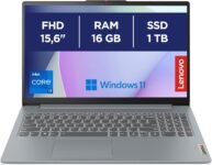 Lenovo IdeaPad Slim 3 Notebook 15,6” FHD (1920×1080), Intel Core i7-13620H, RAM 16GB, 1TB SSD, Grafica Intel Integrata, WiFi 6, Tastiera itaiana, Windows 11 Home – Arctic Grey