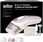 Braun Skin I·Expert Smart Pulsed Light Epilator, Women’s Body Hair Remover Alternative, Free App, Includes Case and Venus Razor, Braun Pulsed Light, Mini Facial Hair Removal, PL7249