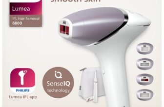Philips Lumea 8000 Series, dispositivo di epilazione IPL, alternativa ai dispositivi di epilazione laser, con tecnologia SenseIQ, 4 accessori per corpo, rifinitore a penna Satin Compact, BRI949/00