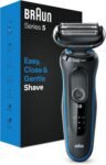 Braun Series 5 Men’s Beard Trimmer, Electric Beard Razor, EasyClean, Wet & Dry, Rechargeable, Cordless Foil Razor, Gift Idea, 51-B1000s Blue