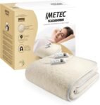 Imetec Double Bed Sleep Warmer, 150 x 160 cm, 50% Wool and Merino, 2 Temperature, Electro Block Safety Device, Made in Italy