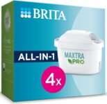 BRITA MAXTRA PRO All-in-1 Tap Water Filter Pack of 4 Filters &ndash; Reduces Chlorine, Limestone, PFAS and Metals, Original Filter Compatible with Water Filter Jug
