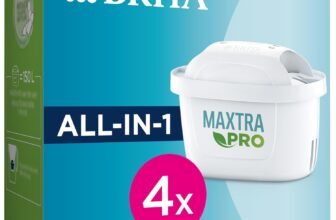 BRITA MAXTRA PRO All-in-1 Tap Water Filter Pack of 4 Filters – Reduces Chlorine, Limestone, PFAS and Metals, Original Filter Compatible with Water Filter Jug