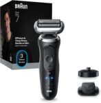 Braun Series 7 Electric Beard Shaver, Wet & Dry, Men’s Beard Trimmer, Beard Trimmer, 60 Min Use, Charging Base, +1 Accessory, Wireless, 100% Waterproof, Beard Trimmer Braun 72-N4200S, Black