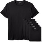Amazon Essentials Magliette Intime Basic A Girocollo in Cotone, Versatili E Morbide Uomo, Pacco da 6