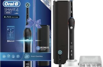 Oral-B Smart 4 4500 CrossAction Rechargeable Electric Toothbrush, 1 Connected Black Handle, 3 Modes Including Whitening and Sensitive Teeth, 2 Heads, Premium Travel Case