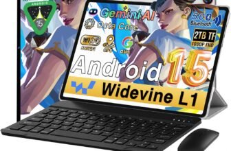 Tablet Android 15 10 Pollici 64GB ROM+2TB, Gemini AI, Octa-Core, 1280*800 FHD IPS, Standby Molto Lungo, 5G WiFi, Widevine L1, 5MP+13MP, Face ID, 2026 Newest Tablet 3 in 1 con Tastiera e Mouse, Argento