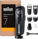 Braun Series 7 Men’s Beard Trimmer and Electric Shaver with Problade Beard Blade, 40 Lengths, Barber Accessories, Charging Base, Case, BT7441 Electric Black