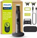 Philips OneBlade Pro 360 Authentic Electric Beard Trimmer for Face and Body, Shaver and Hair Removal, 3x 360 Blades, 1x 20 Comb, 1x Body Kit, 1x Charging Stand, 1x Travel Case, QP6652/35